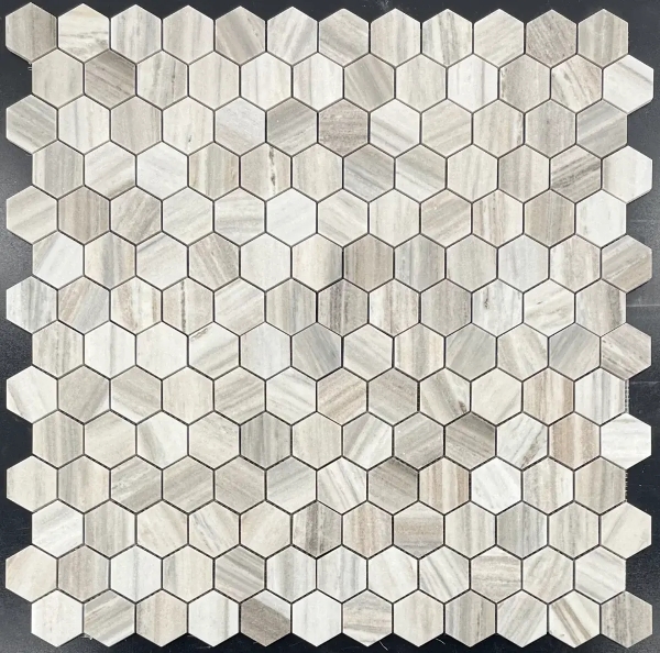 Picture of Elon Tile & Stone - Hexagon Mosaics 2 Cinnamon Beige Honed