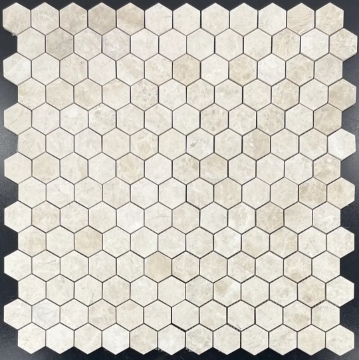 Picture of Elon Tile & Stone - Hexagon Mosaics 2 Vanilla Royale Honed