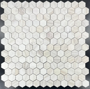 Picture of Elon Tile & Stone - Hexagon Mosaics 2 Vena D'Oro Honed