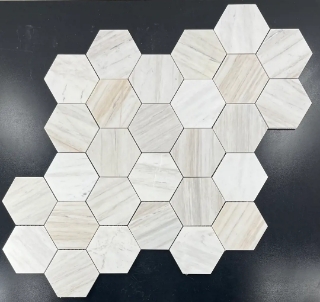 Picture of Elon Tile & Stone - Hexagon Mosaics 5 Vena D'Oro Honed