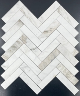 Picture of Elon Tile & Stone - Herringbone Mosaics 2 x 8 Bianco Oro
