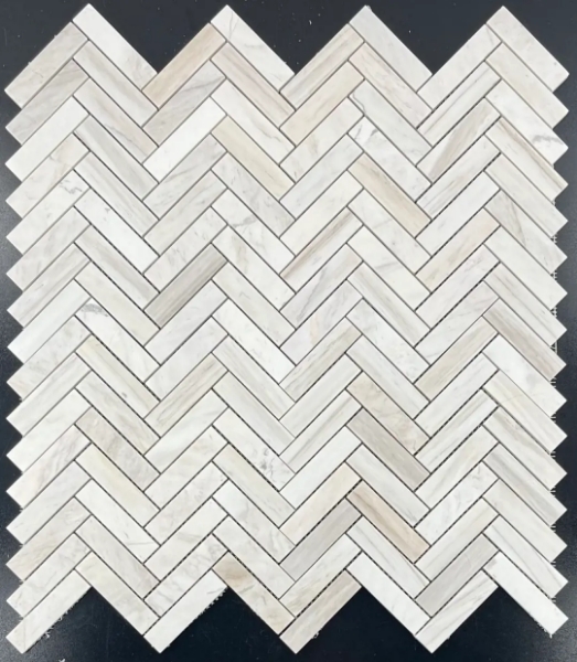 Picture of Elon Tile & Stone - Herringbone Mosaics 1 x 4 Vena D'Oro