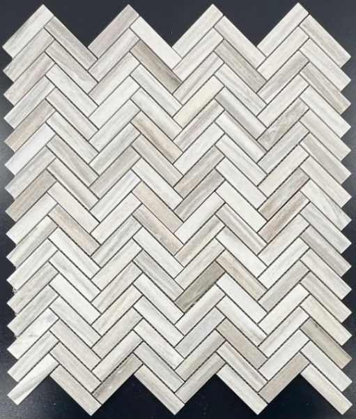 Picture of Elon Tile & Stone - Herringbone Mosaics 1 x 4 Cinnamon Beige Honed