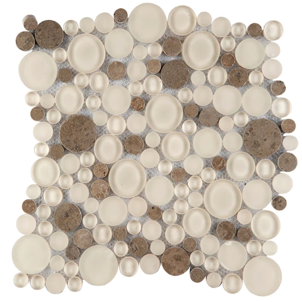 Picture of Emser Tile - Lucente Glass and Stone Circle Mosaic Lido