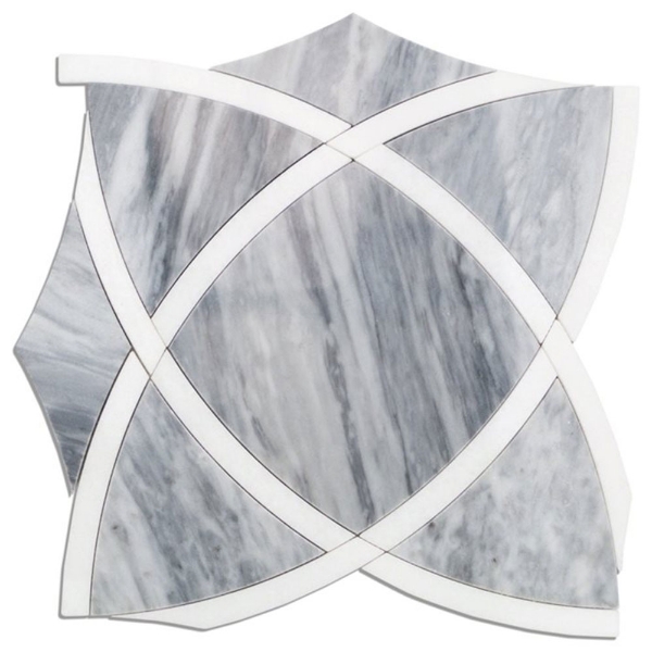Picture of SOHO Studio Corp - Water Jet Mosaic Zephyr Bardiglio Nuvelato & White Thassos Line