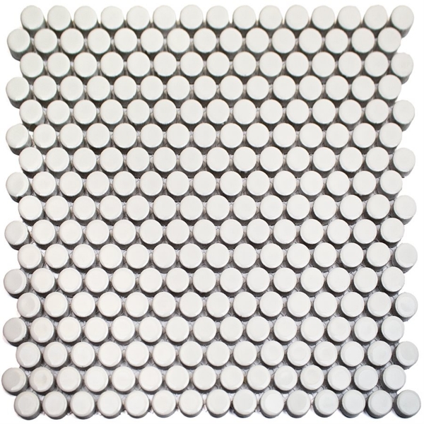 Picture of SOHO Studio Corp - Simple Mosaic Solid Penny Rounds White / Polished