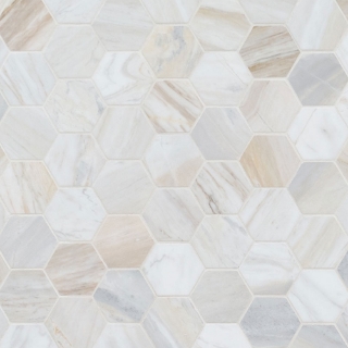 Picture of MS International - Athena Gold Mosaics Hexagon Honed