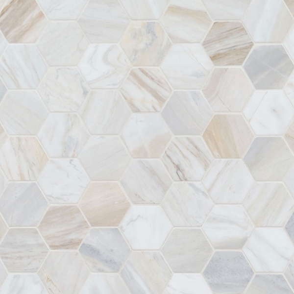 Picture of MS International - Athena Gold Mosaics Hexagon Honed