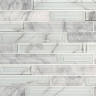 Picture of MS International - Decorative Blends Mosaic Interlocking 12 x 12 Blocki Blanco
