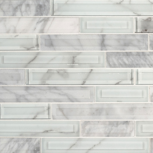 Picture of MS International - Decorative Blends Mosaic Interlocking 12 x 12 Blocki Blanco