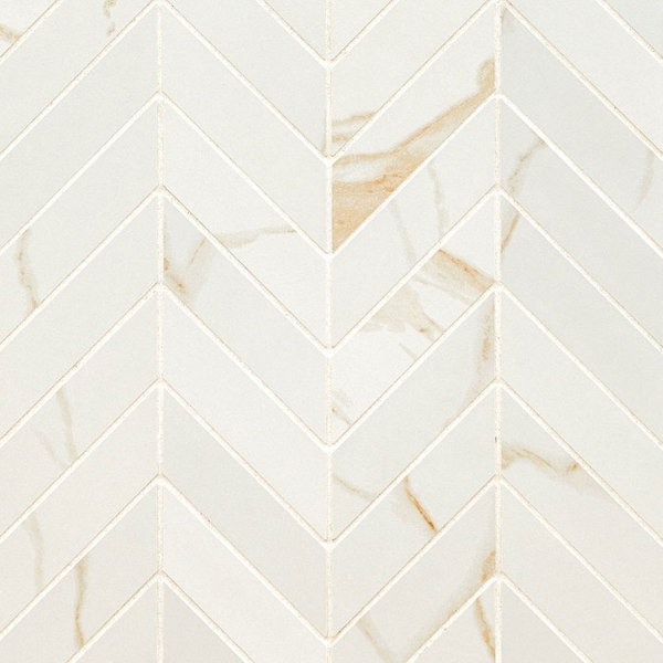 Picture of MS International - Eden Chevron Mosaic Matte Calacatta