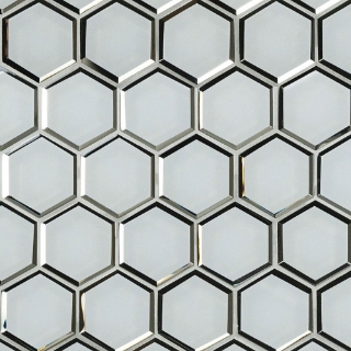 Picture of MS International - Glass Mosaic Hexagon Ice Beveled