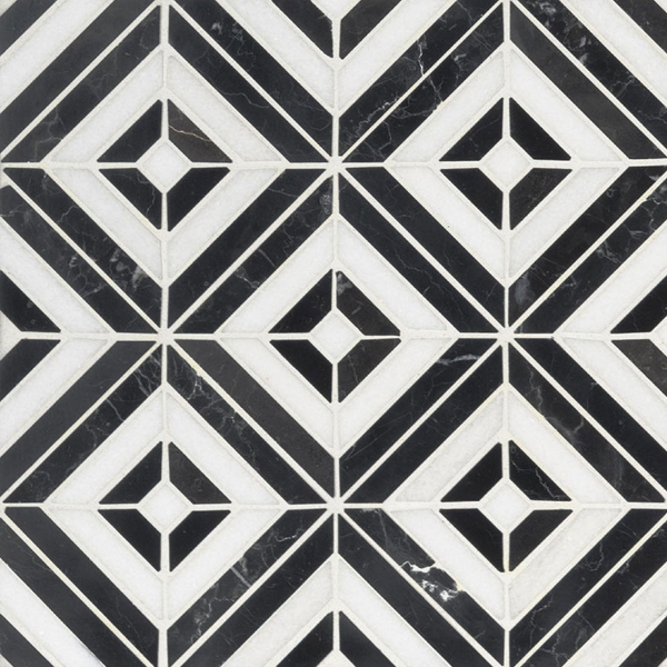 Picture of MS International - Marble Mosaic Rhombix Nero