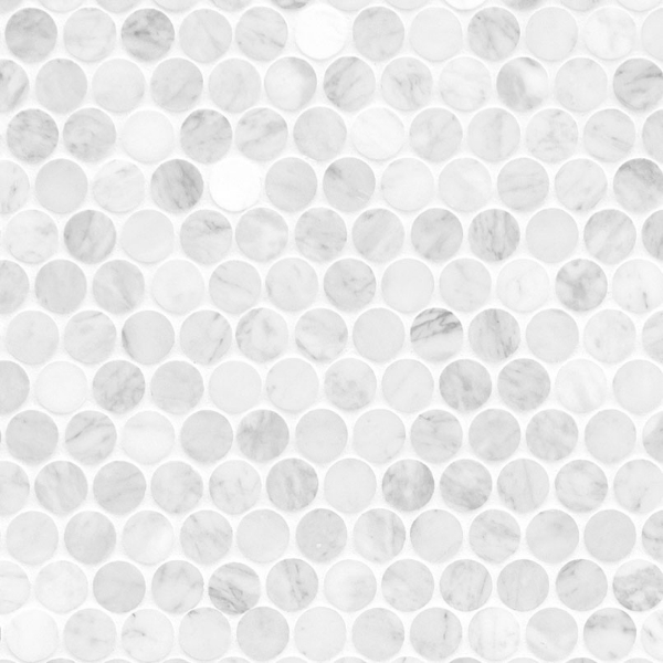 Picture of MS International - Marble Mosaics Round Honed Carrara White