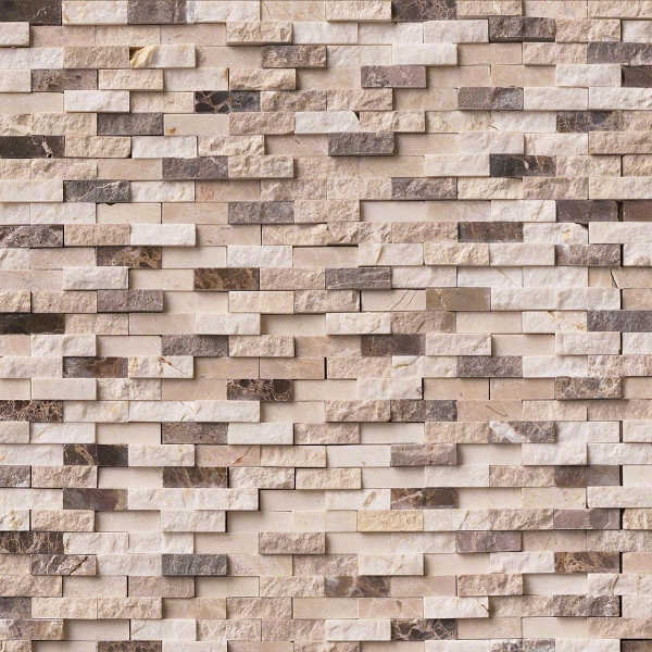 Picture of MS International - Marble Mosaics Splitface Emperador Blend