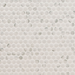 Picture of MS International - Penny Round Mosaic Carrara Matte