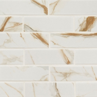Picture of MS International - Porcelain Mosaics Calacatta Gold 2x6