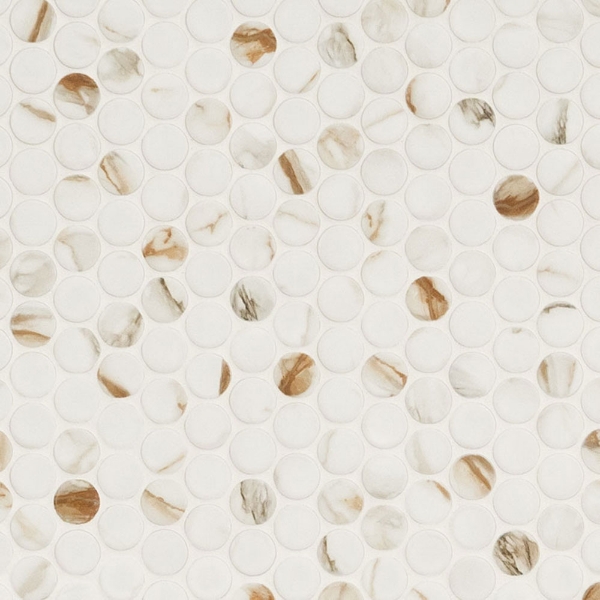 Picture of MS International - Porcelain Mosaics Calacatta Gold Round