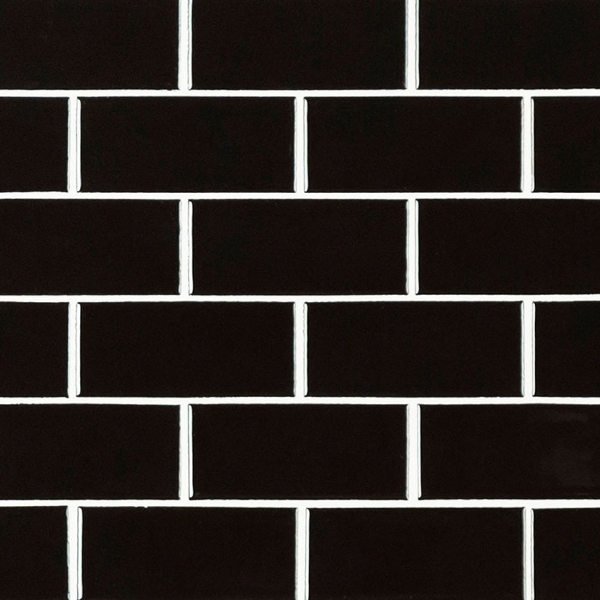 Picture of MS International - Retro Mosaic Glossy Nero Brick 2x4