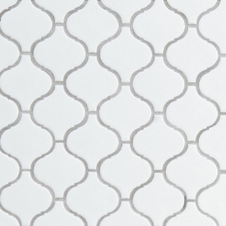 Picture of MS International - Retro Mosaic Glossy White Arabesque
