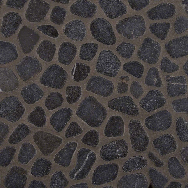 Picture of MS International - Rio Lago Pebble Mosaics 12 X 12 Tumbled Black