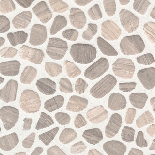 Picture of MS International - Rio Lago Pebble Mosaics 12 X 12 Tumbled White Oak