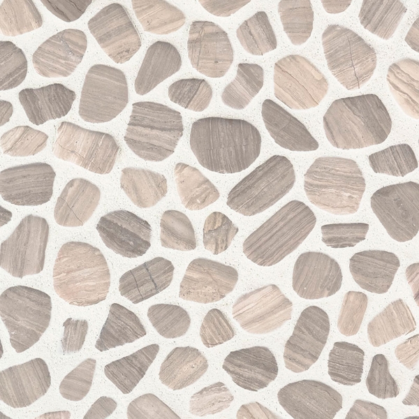 Picture of MS International - Rio Lago Pebble Mosaics 12 X 12 Tumbled White Oak