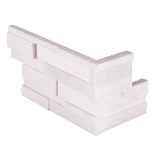 Picture of MS International - RockMount Stacked Stone L Corner 3D 6 X 12 x 6 Arctic White