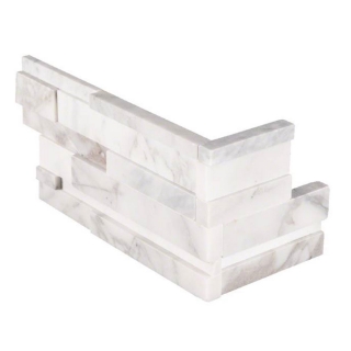 Picture of MS International - RockMount Stacked Stone L Corner 3D 6 X 12 x 6 Calacatta Cressa
