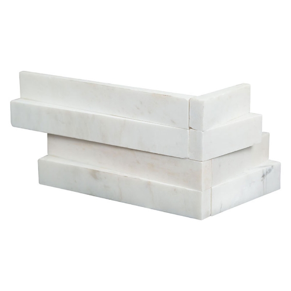 Picture of MS International - RockMount Stacked Stone L Corner 3D 6 X 12 x 6 Cosmic White Wave