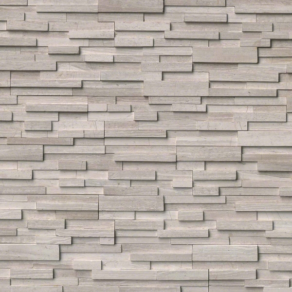 Picture of MS International - RockMount Stacked Stone Panels 3D 6 X 24 White Oak