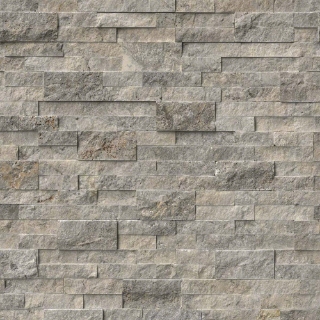 Picture of MS International - RockMount Stacked Stone Panels 6 X 24 Silver Travertine