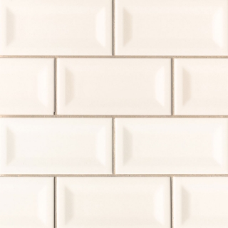 Picture of MS International - Subway 3 x 6 Beveled Almond Inverted Bevel