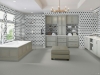 Picture of Roca - CC Mosaics Black White Flower Small Hexagon