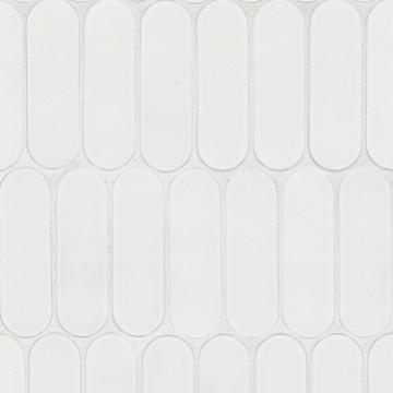 Picture of MS International - Glass Mosaic Other Bianco Glossy Ellipse