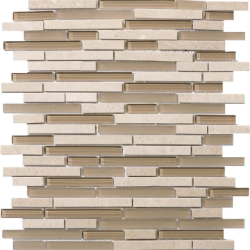 Picture of Emser Tile - Lucente Glass and Stone Linear Mosaic Blend Murano
