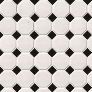 Picture of MS International - Retro Mosaic Matte White Black Octagon