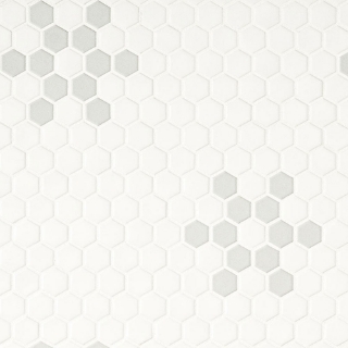 Picture of MS International - Retro Mosaic Matte White Gray Mod Petal
