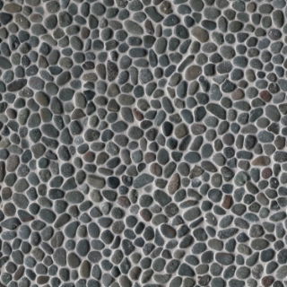 Picture of MS International - Rio Lago Pebble Mosaics 12 X 12 Tumbled Noir Ash