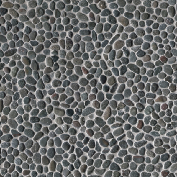 Picture of MS International - Rio Lago Pebble Mosaics 12 X 12 Tumbled Noir Ash