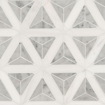 Picture of MS International - Marble Mosaics Geometrica Carrara White Faceted