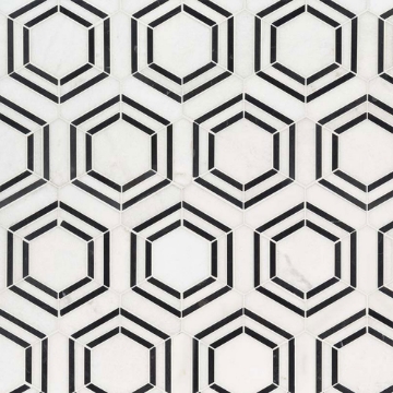 Picture of MS International - Marble Mosaics Geometrica Georama Nero