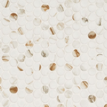 Picture of MS International - Porcelain Mosaics Calacatta Gold Round