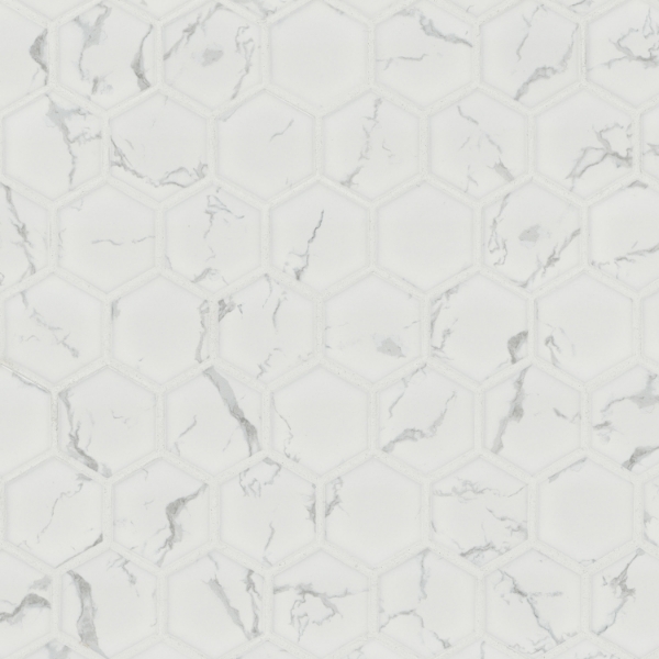Picture of MS International - Porcelain Mosaics Carrara Matte Hexagon