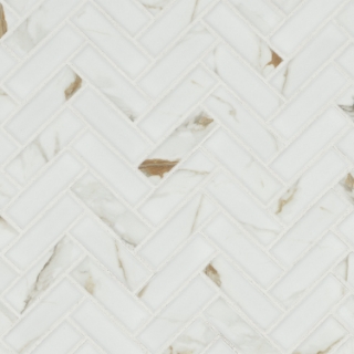 Picture of MS International - Porcelain Mosaics Calacatta Gold Matte Herringbone