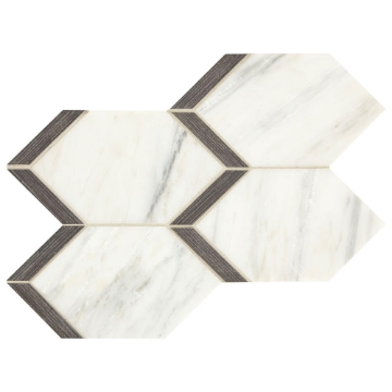 Picture of Marazzi - Castellina Elongated Hex White Midnight Gray