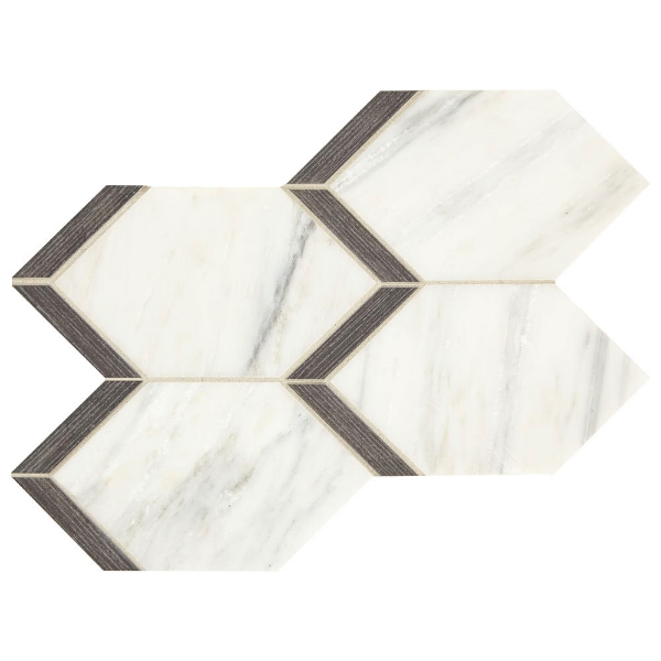 Picture of Marazzi - Castellina Elongated Hex White Midnight Gray