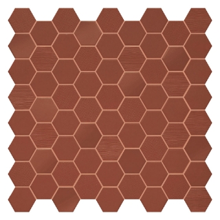 Picture of Terratinta - Hexa Matt Mosaic Rusty Red Mix