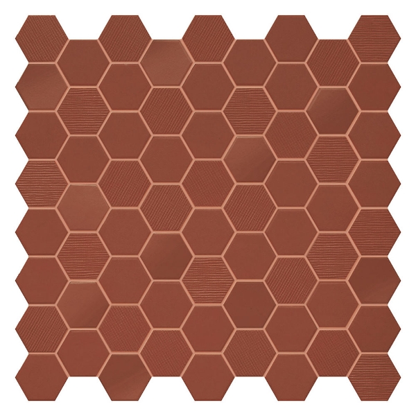 Picture of Terratinta - Hexa Matt Mosaic Rusty Red Mix