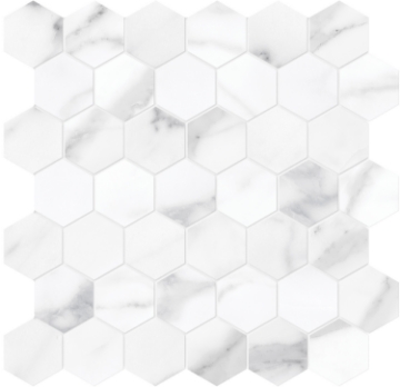 Picture of Tesoro - La Marca 2 Hex Mosaic Matte Statuario Nuovo